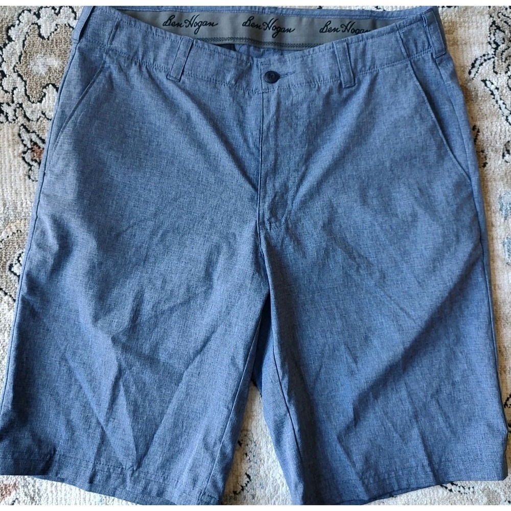 Men's Ben Hogan Sz 32 Pigeon Blue Stretch Shorts Outdoors Golf Casual